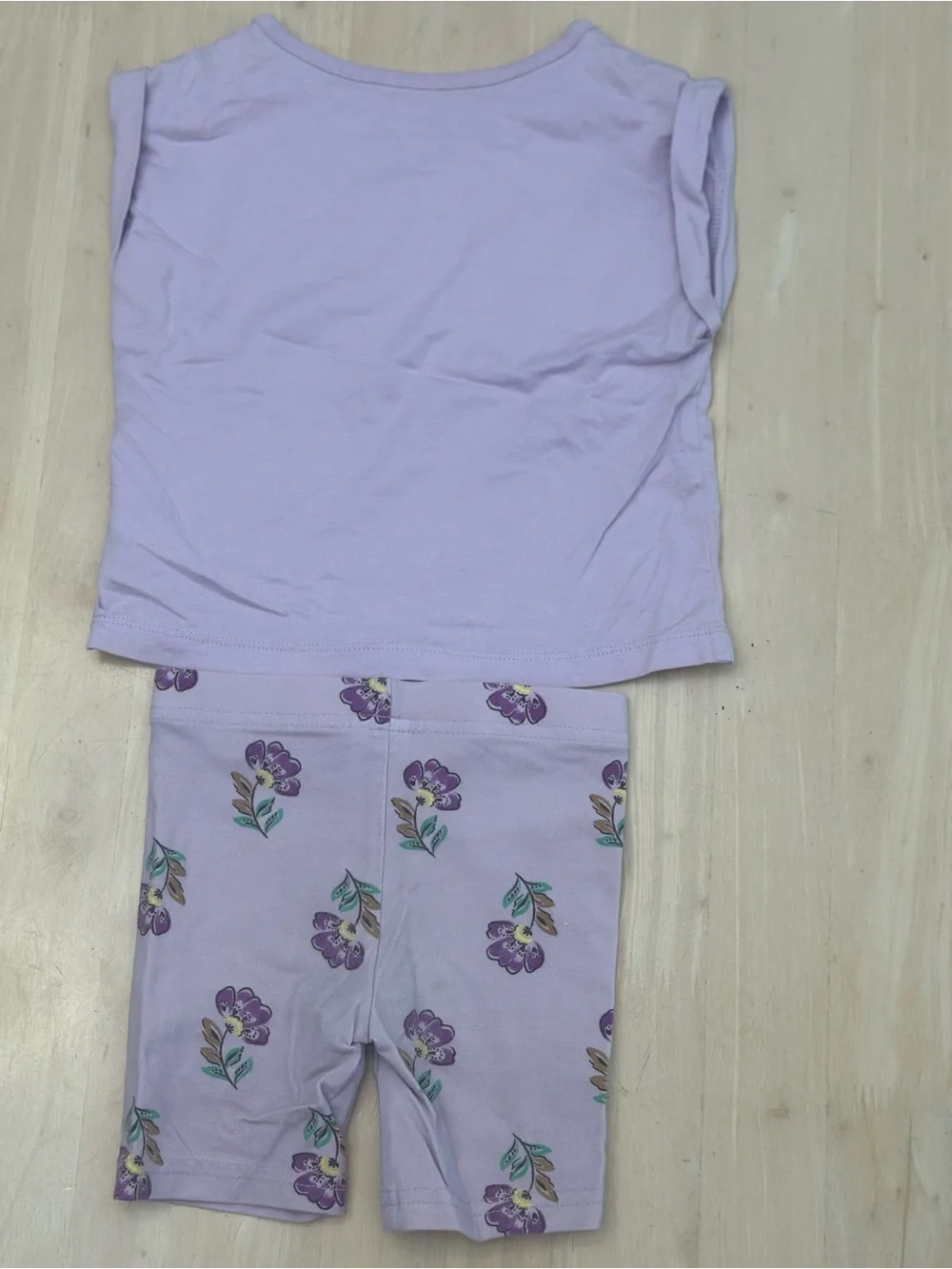 Carter’s Purple Flower 2-Piece Top & Bike Shorts Set